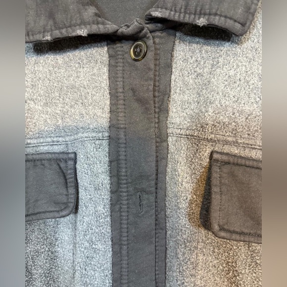 Free People Gray Ruby Oversized Button-Up Shirt Jacket with Elbow Patches - Picture 15 of 15